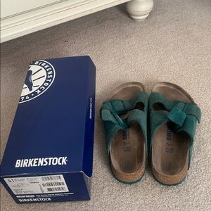 Birkenstock Teal Suede Sandals